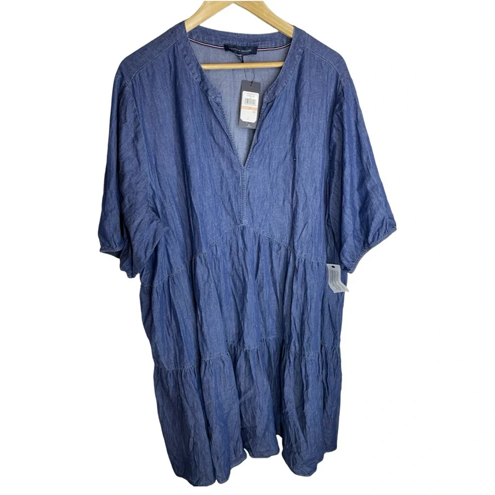 Tommy Hilfiger Indigo Denim short sleeve dress 2X - Picture 1 of 3